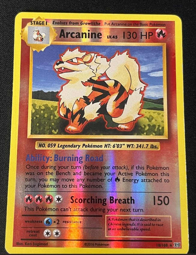 🟠 2016 Arcanine #18/108 – Reverse Holo – Pokémon XY Evolutions